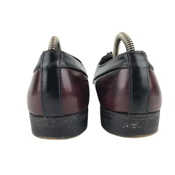 Freeman Mens Brown Black Leather Lace Up Low Top Classic Oxford Shoes Size US 9D - Picture 5 of 9